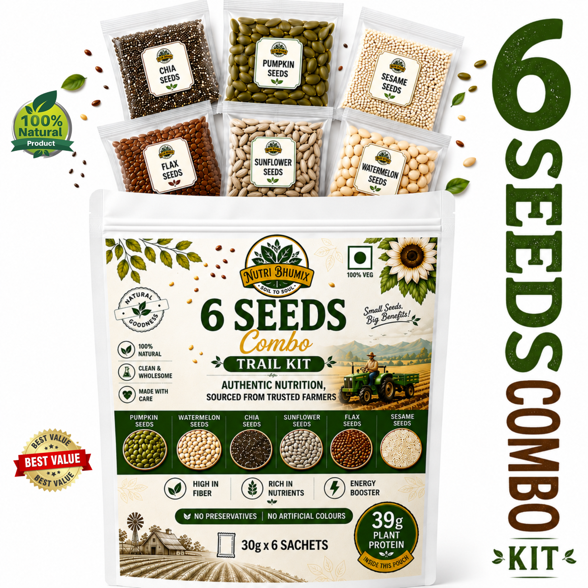 Nutri Bhumix 6 Seeds Combo Trail Kit